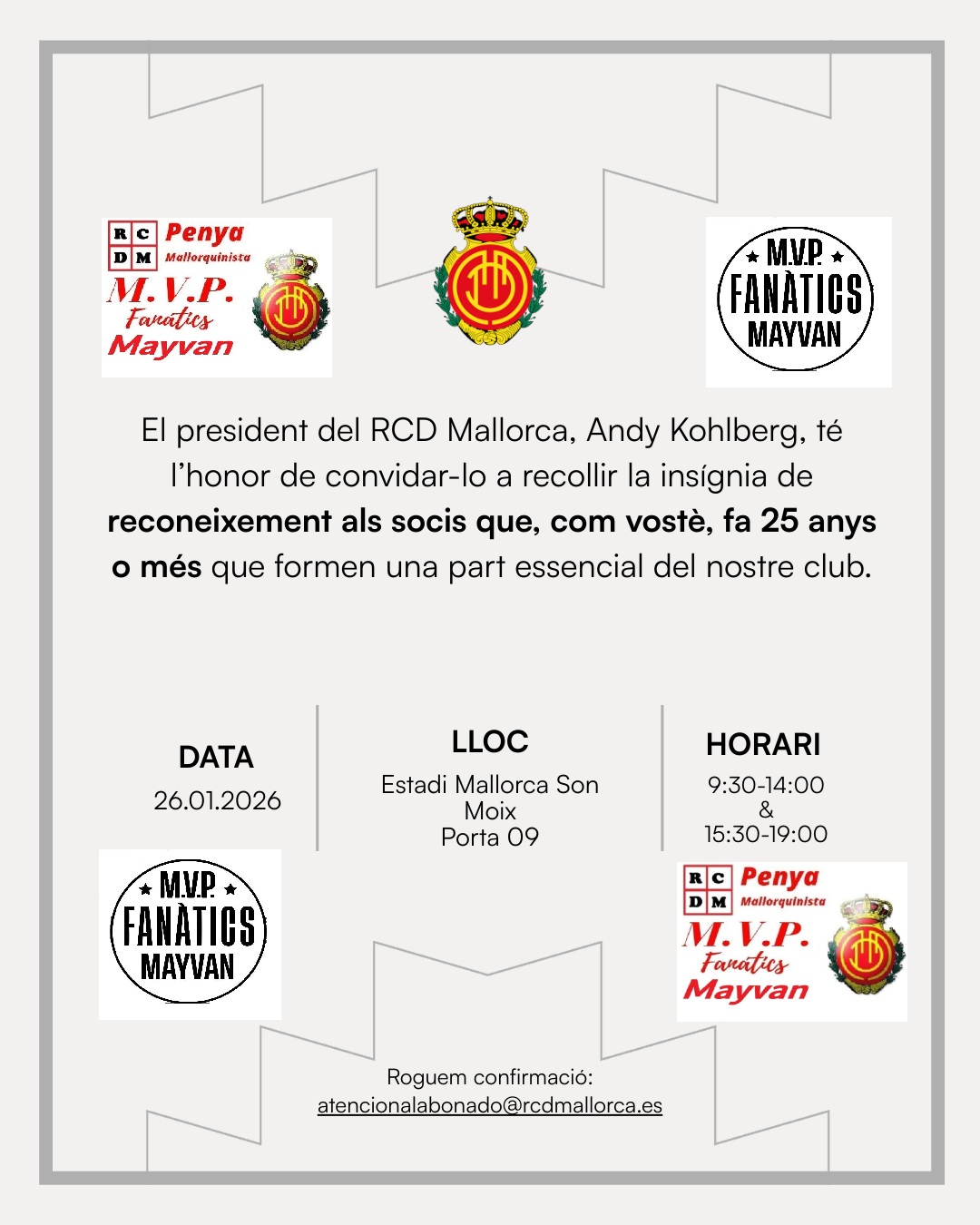 El Mallorca homenajea a más de un millar de abonados por su fidelidad.